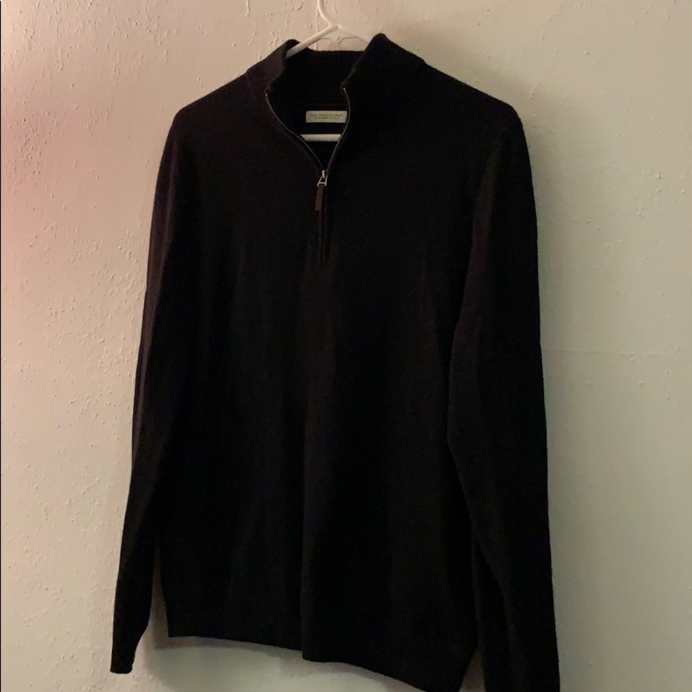 100% cashmere black quarter zip sweater